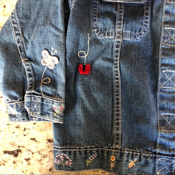 Cute!!! Embroidered Baby Gap Denim Coat, Size: 4y - Picture 3 of 6